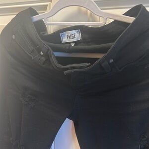 PAIGE Black Skinny Jeans distressed